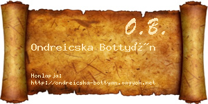 Ondreicska Bottyán névjegykártya